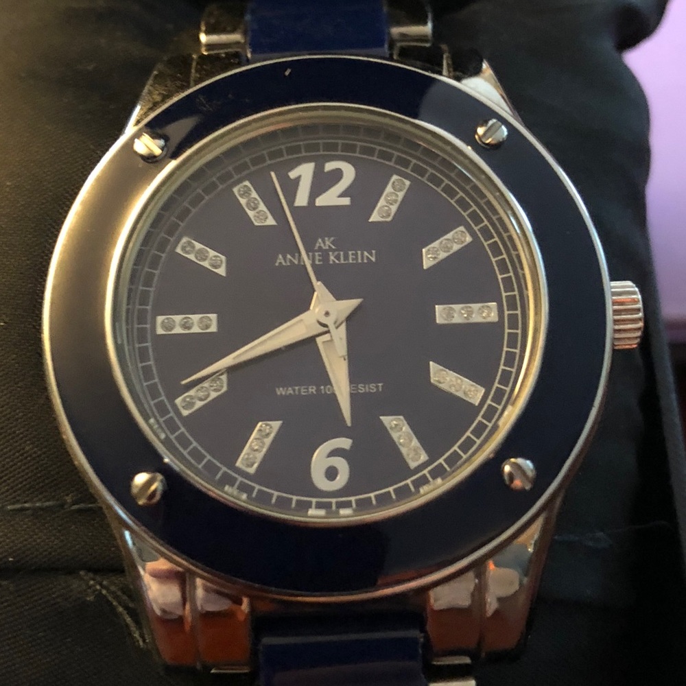 Anne Klein women’s watch, navy blue and silver.